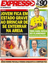 Capa do jornal Expresso da Informação 08/01/2020