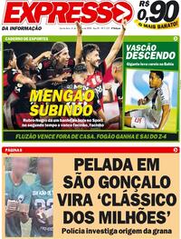 Capa do jornal Expresso da Informação 08/10/2020
