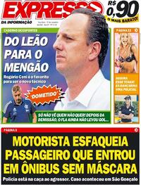 Capa do jornal Expresso da Informação 10/11/2020