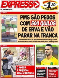 Capa do jornal Expresso da Informação 12/01/2020