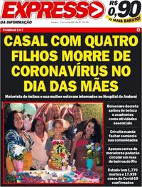 Capa do jornal Expresso da Informação 12/05/2020