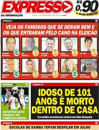 Capa do jornal Expresso da Informação 17/11/2020