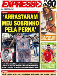 Capa do jornal Expresso da Informação 18/08/2020