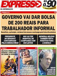 Capa do jornal Expresso da Informação 19/03/2020