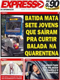 Capa do jornal Expresso da Informação 20/04/2020