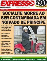 Capa do jornal Expresso da Informação 25/03/2020