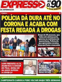 Capa do jornal Expresso da Informação 25/05/2020
