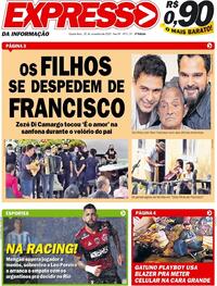 Capa do jornal Expresso da Informação 25/11/2020