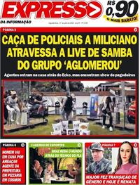 Capa do jornal Expresso da Informação 27/07/2020