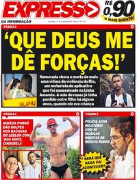 Capa do jornal Expresso da Informação 27/10/2020