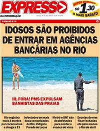 Capa do jornal Expresso da Informação 29/03/2020