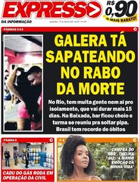 Capa do jornal Expresso da Informação 29/04/2020
