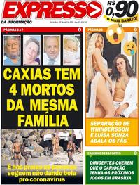 Capa do jornal Expresso da Informação 30/04/2020
