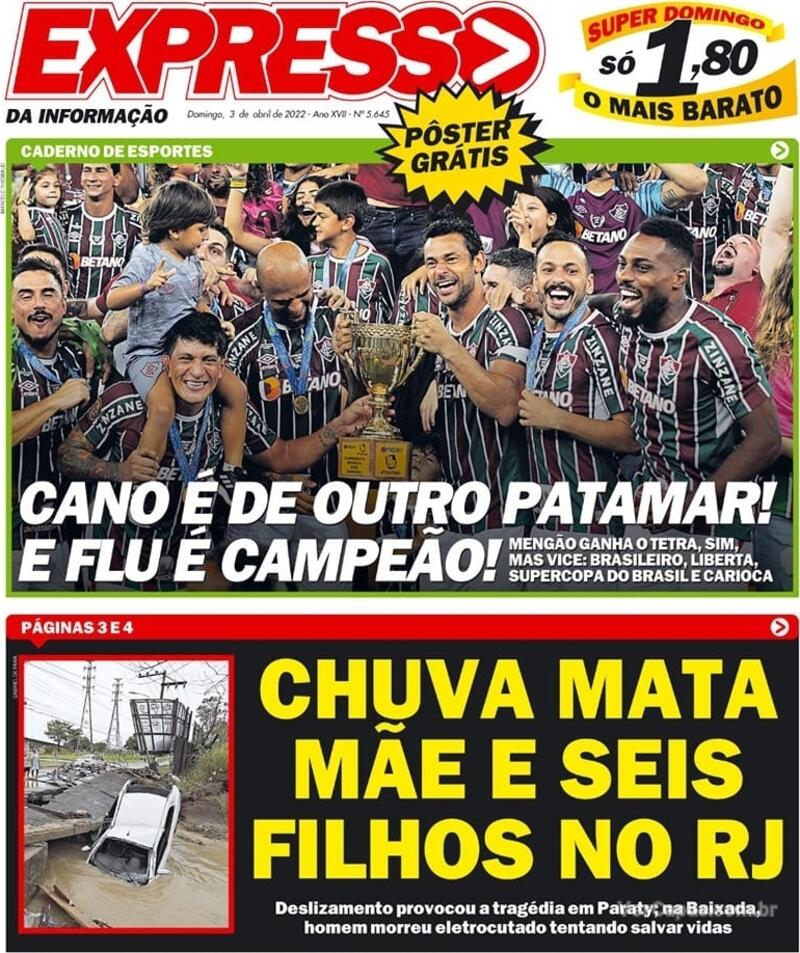 Capa do jornal Expresso da Informação 03/04/2022