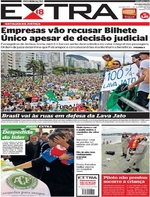 Capa do jornal Extra 05/12/2016