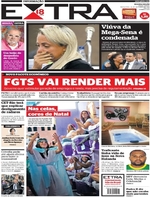 Capa do jornal Extra 16/12/2016