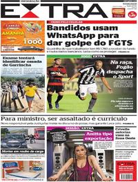 Capa do jornal Extra 01/06/2017
