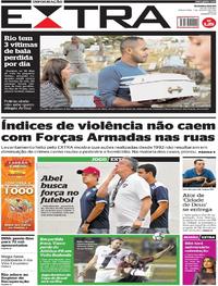 Capa do jornal Extra 01/08/2017