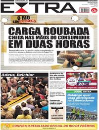 Capa do jornal Extra 02/05/2017