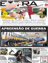 Capa do jornal Extra 02/06/2017
