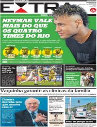 Capa do jornal Extra 03/08/2017