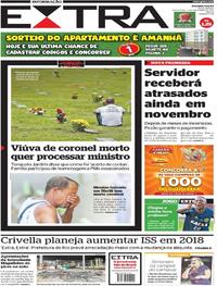 Capa do jornal Extra 03/11/2017