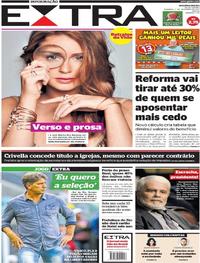 Capa do jornal Extra 03/12/2017