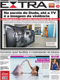 Capa do jornal Extra 04/04/2017
