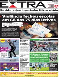 Capa do jornal Extra 05/06/2017