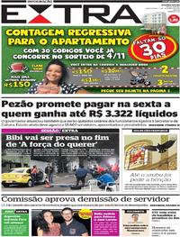 Capa do jornal Extra 05/10/2017