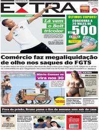 Capa do jornal Extra 07/03/2017