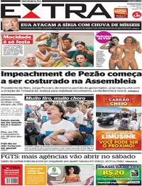 Capa do jornal Extra 07/04/2017