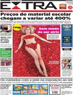 Capa do jornal Extra 08/01/2017