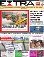 Capa do jornal Extra 09/01/2017