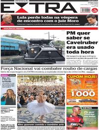 Capa do jornal Extra 10/05/2017