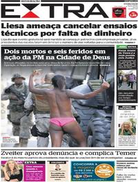 Capa do jornal Extra 11/07/2017