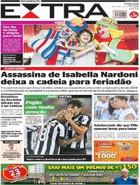 Capa do jornal Extra 12/10/2017