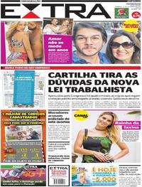 Capa do jornal Extra 12/11/2017