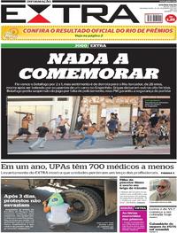 Capa do jornal Extra 13/02/2017
