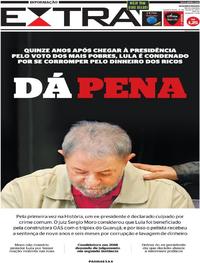 Capa do jornal Extra 13/07/2017