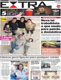 Capa do jornal Extra 13/08/2017
