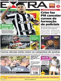 Capa do jornal Extra 14/08/2017