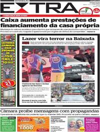 Capa do jornal Extra 14/10/2017