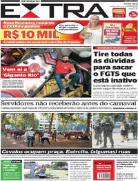 Capa do jornal Extra 15/02/2017
