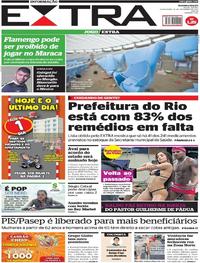 Capa do jornal Extra 15/12/2017