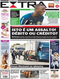 Capa do jornal Extra 16/05/2017