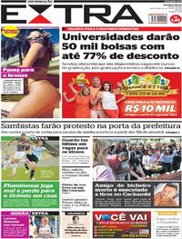 Capa do jornal Extra 16/06/2017
