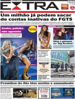 Capa do jornal Extra 19/01/2017