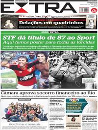 Capa do jornal Extra 19/04/2017