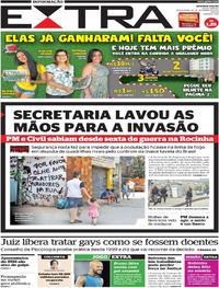 Capa do jornal Extra 19/09/2017